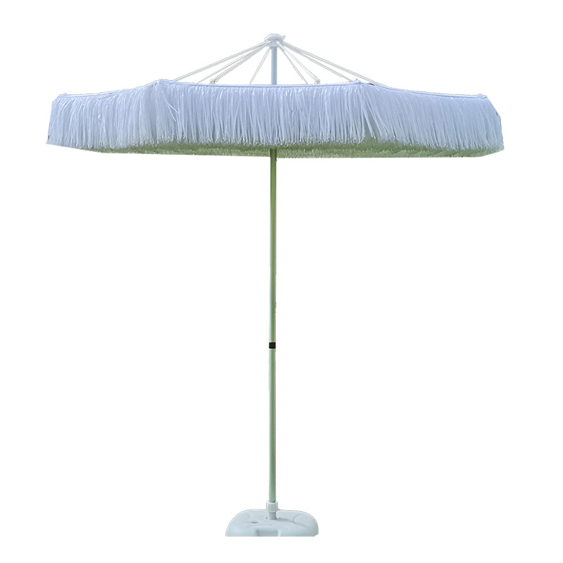 Purong puting pp grass steel frame beach parasol bu2060