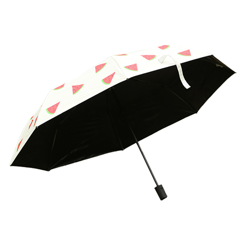 Mini 3 Fold Umbrella na may itim na patong RU1906