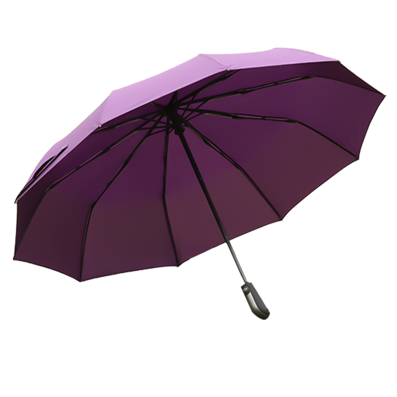 Solid na Kulay 190t Polyester Pongee Elegant Awtomatikong Tatlong-Fold Umbrella RU1914