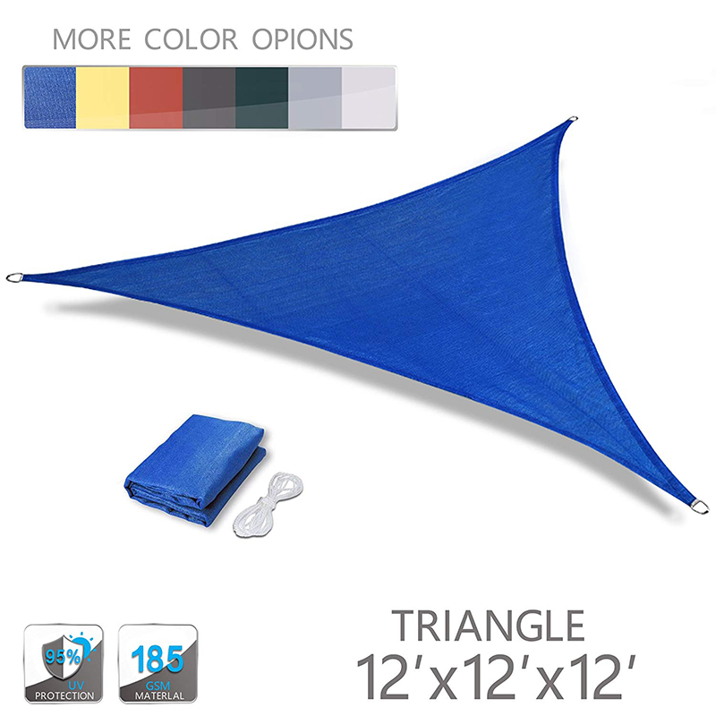 12x12x12 Multi-color Triangular Outdoor Awning Sail