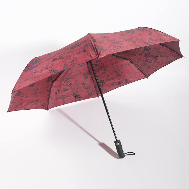 Mataas na Kalidad ng Creative Silk Awtomatikong Naka -print na 3 Fold Umbrella RU1945