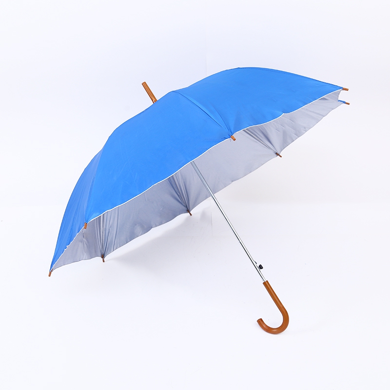 Wooden Hook Straight Umbrella na may proteksyon ng UV RU1979